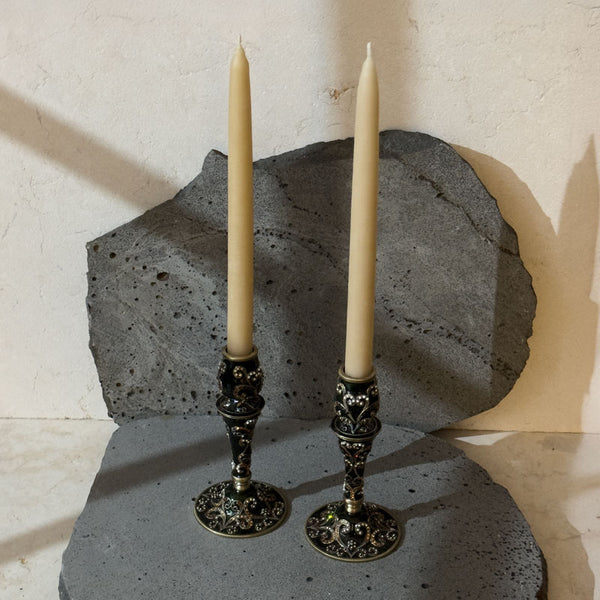 Bejewelled · Pre-loved Candle Holders and Pure Beeswax Candles