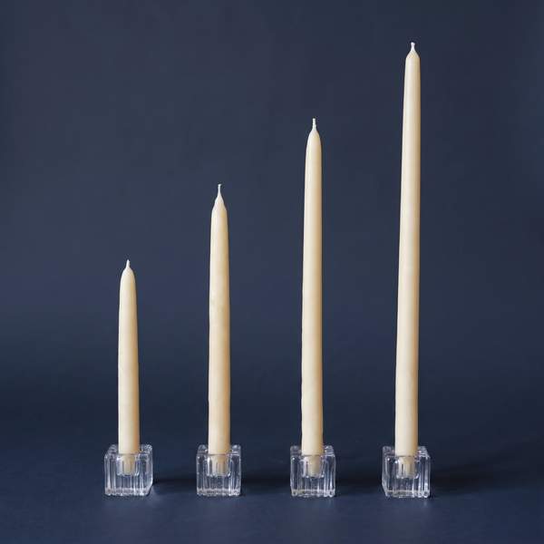 Classic · Classic 2cm Beeswax Dinner Taper · Warm Natural Golden Light