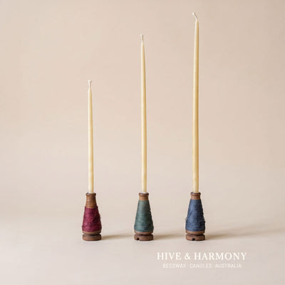 Accent · Thin Beeswax Tapers · Warm Natural Golden Light