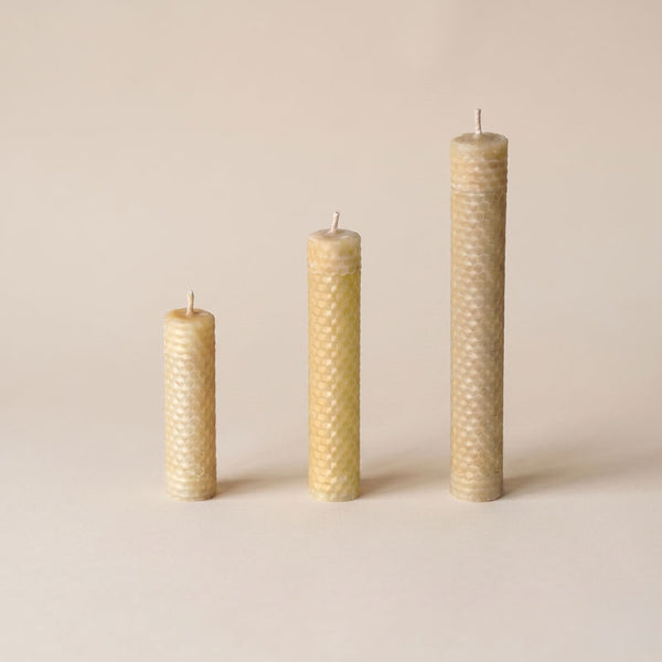 Chunky · Pure Beeswax 2.5cm Dinner Candle · Warm Natural Golden Light