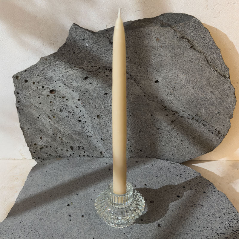 Glass Candle Holder- Reversible Ripple Flower