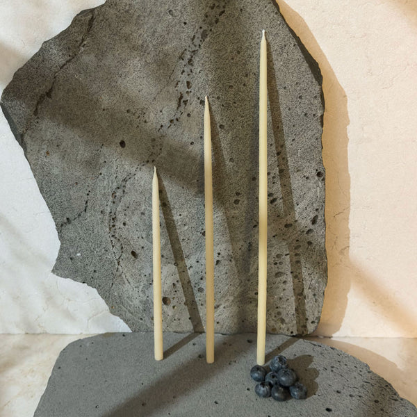 Accent · Thin Beeswax Tapers · Warm Natural Golden Light