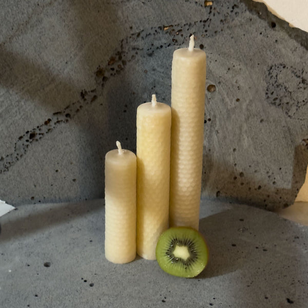 Chunky · Pure Beeswax 2.5cm Dinner Candle · Warm Natural Golden Light