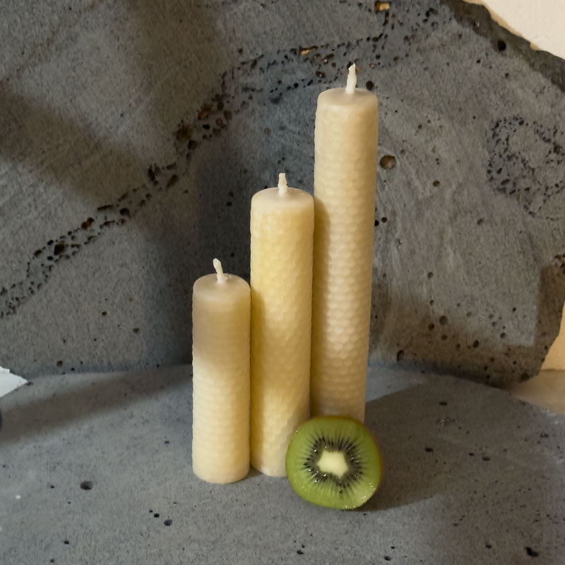 Chunky · Pure Beeswax 2.5cm Dinner Candle · Warm Natural Golden Light