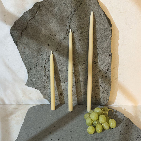 Elegance · Slim 13mm Beeswax Taper · Warm Natural Golden Light