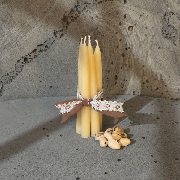 Wonder · Mini Celebration Beeswax Taper · 2 Hours of Golden Warm Light