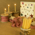 Buddies · Pure Beeswax Mini 11cm Birthday Tapers · 45 Minutes of Warm Golden Light