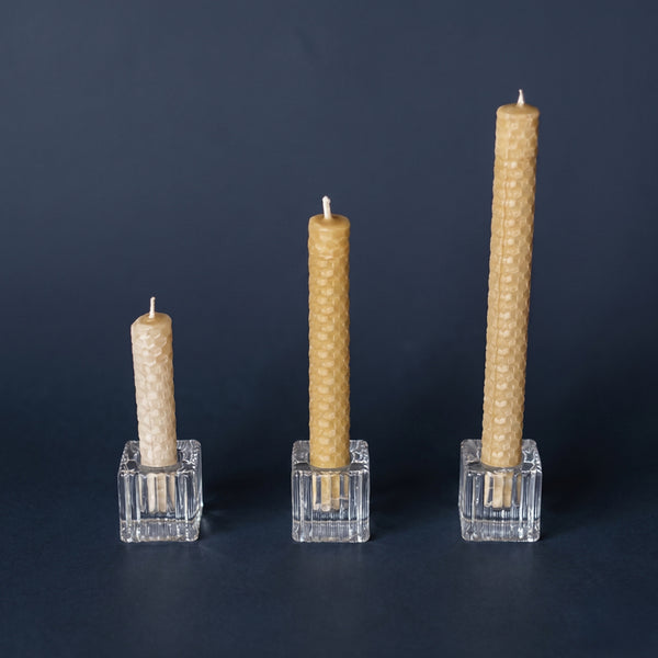 Outback · Rustic Beeswax Classic Dinner Candle  · Warm Natural Golden Light