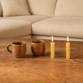 Outback · Rustic Beeswax Classic Dinner Candle  · Warm Natural Golden Light