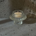 Glass Candle Holder- Reversible Ripple Flower