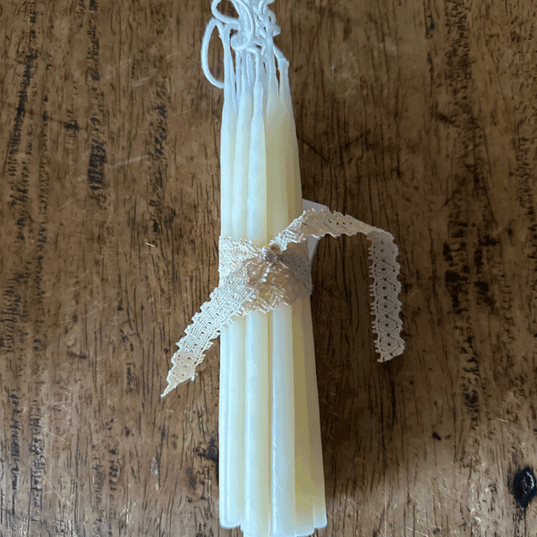 Unique & Limited · Beeswax Hand Dipped Extra Tall Birthday Candles · 0.6cm wide x 15cm high