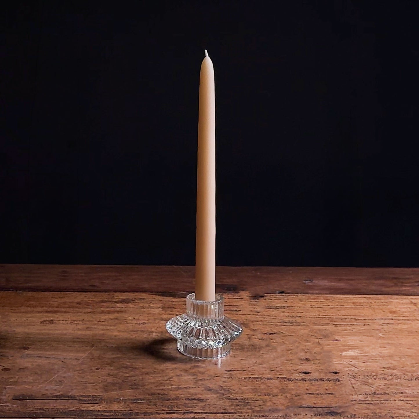 Glass Candle Holder- Reversible Ripple Flower
