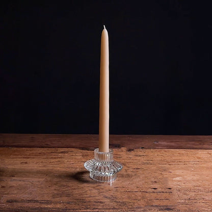 Glass Candle Holder- Reversible Ripple Flower