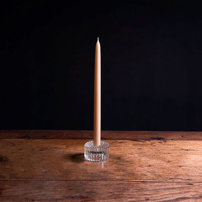 Glass Candle Holder- Reversible Ripple Circular Disc