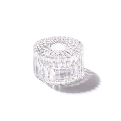 Glass Candle Holder- Reversible Ripple Circular Disc