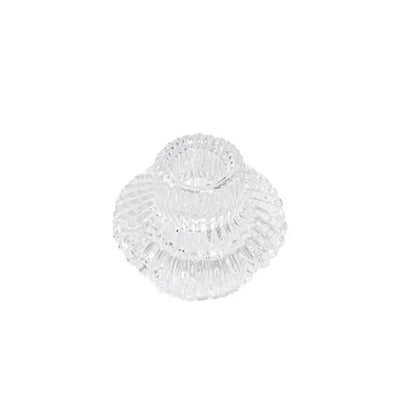 Glass Candle Holder- Reversible Ripple Flower