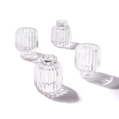 Glass Candle Holder- Reversible Ripple